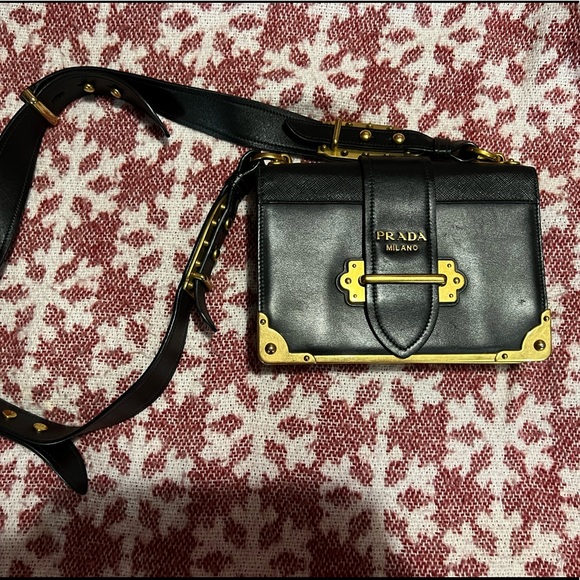 PRADA Cahier Large Black Leather Cross Body Bag - Picture 12 of 16